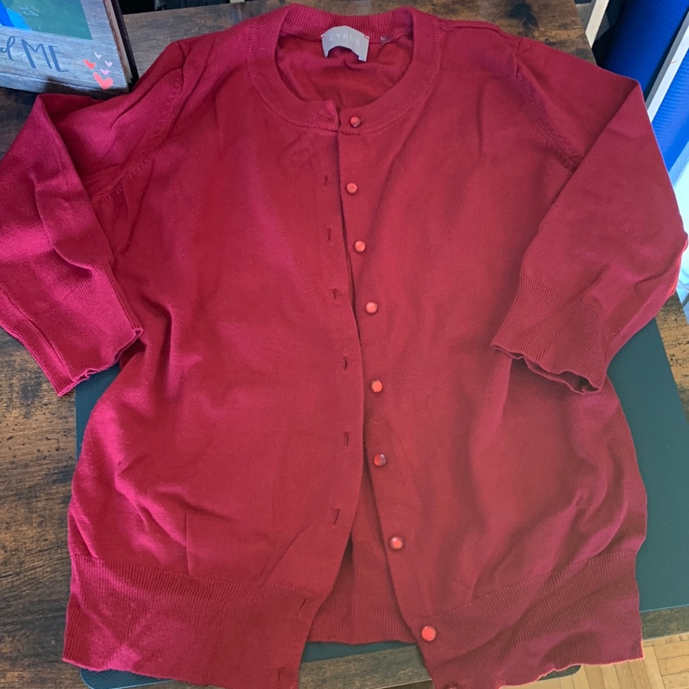 Red Cyrus cardigan